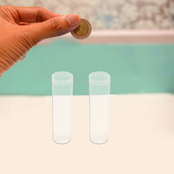COMPUKAS 8pcs Plastic Coin Collection Storage Tubes for Collectors and Quarters
