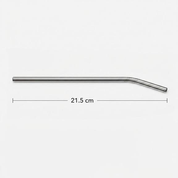 COMPUKAS Stainless Steel Bent Drinking Straws Plated Silver for Travel Or Home 8Pcs