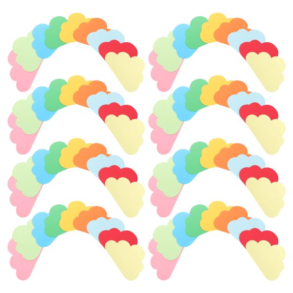 COMPUKAS 90Pcs Multicolored Cloud Cardstock Cutouts for Bulletin Board and Classroom Wall Hanging
