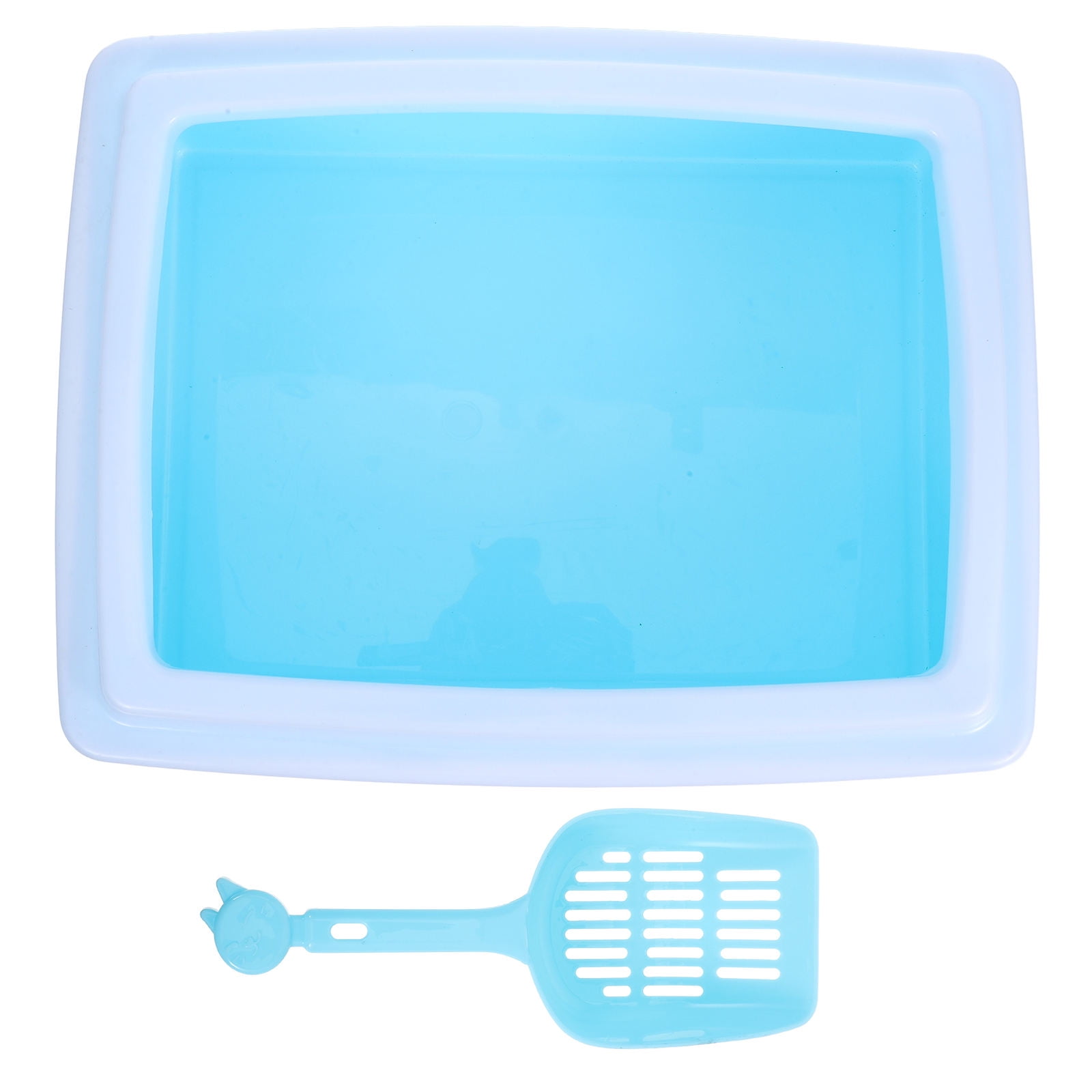 COMPUKAS ABS Material Half Enclosed Cat Toilet with Litter Shield for Small Space Use