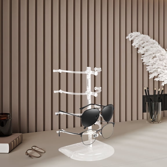 COMPUKAS Eyeglass Display Stand Transparent Acrylic for Home Multilayer Design
