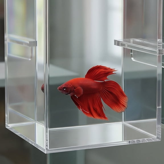 COMPUKAS Acrylic Suspended Aquarium with Betta Activity Area and Automatic Water Refill Feature