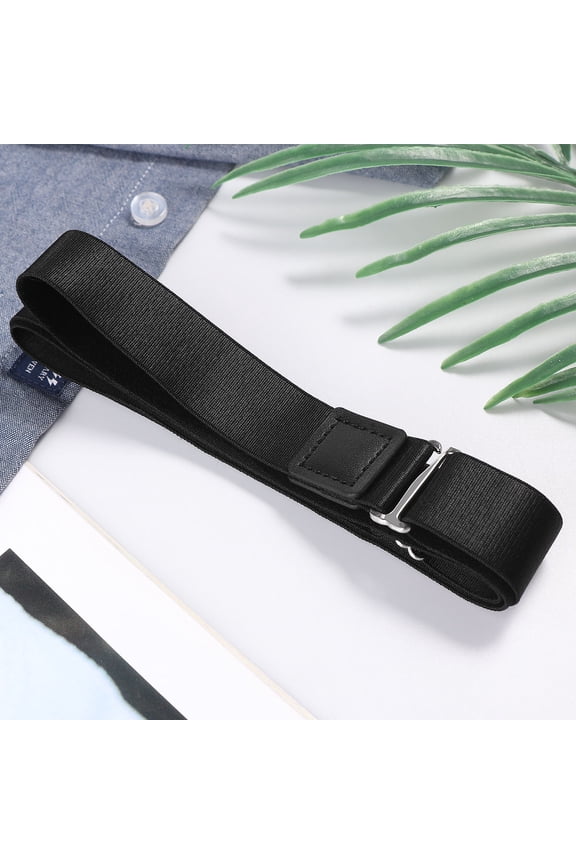 Adjustable Black Shirt Lock Belt with Elastic Nylon Material and Strong Clipping Force for Shirt Holding