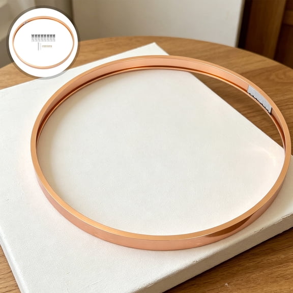 COMPUKAS Aluminum Alloy Picture Frame 40cm Circular Metallic Wall Art Display