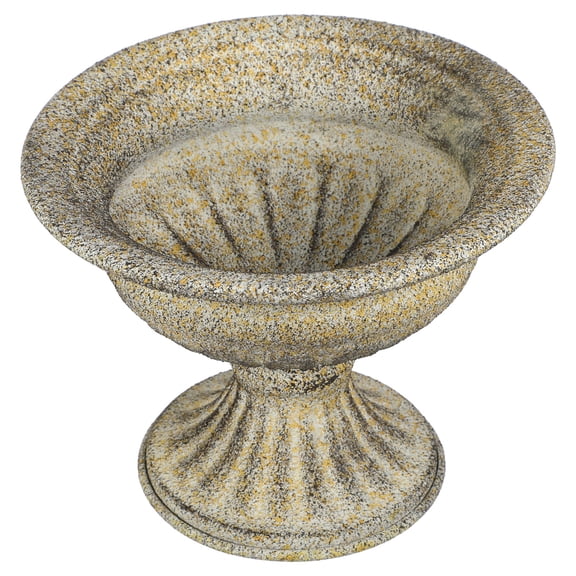 COMPUKAS Rustic Iron Urn Planter Vase with Vintage Pedestal Design for Home and Wedding Decor