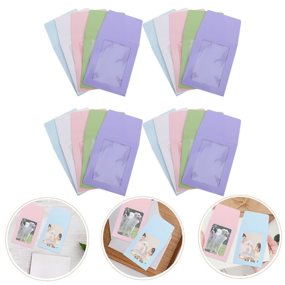 COMPUKAS Assorted Color Transparent Window Paper Frames Decorative 30 Pieces