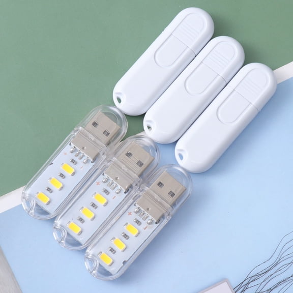 COMPUKAS 6PCS Mini USB Night Lamps, Warm Light USB Drive Shape, Perfect for Back to School and Nighttime Use