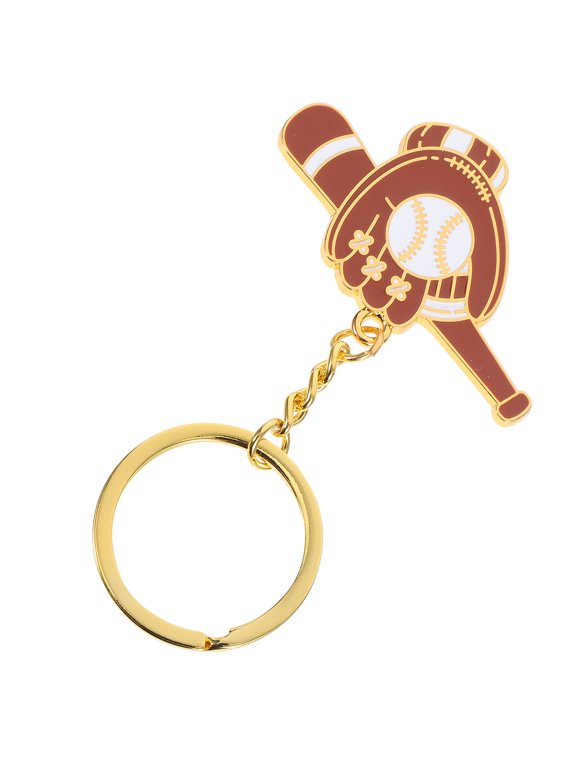 Baseball Keychain, Round Zinc Alloy Sports Key for Car Keys, Backpack, Purse, Fan Accessory, Everyday Use