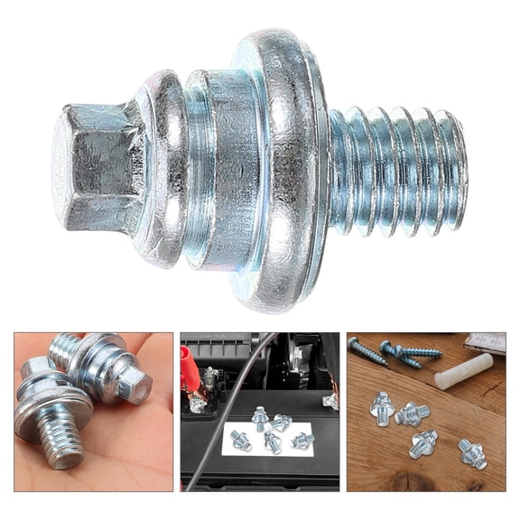 COMPUKAS Battery Terminal Bolt Set 10pcs Galvanized 3/8 Inch for Car Repairs