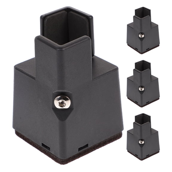 COMPUKAS Bed Frame Riser Heavy Furniture Riser Black Abs Steel Nonslip Stable Support 4Pcs