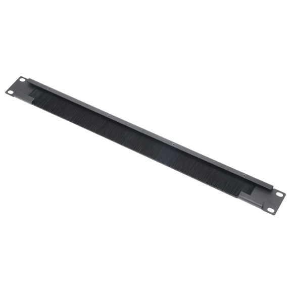 COMPUKAS Black Cable Organizer Rack with Brush Sleeve for Network Cabinet and Office Wire Storage