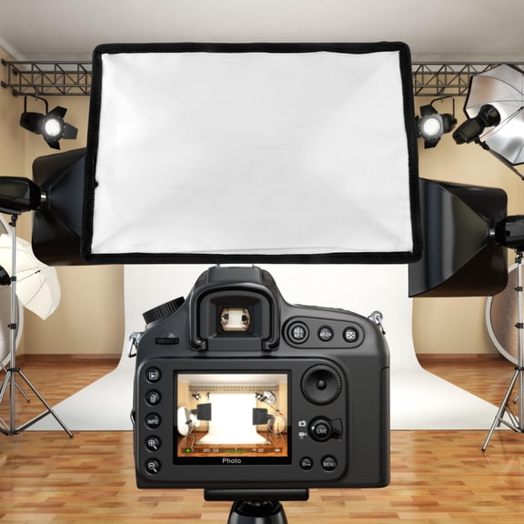 COMPUKAS Black Universal Flash Diffuser Softbox for Camera Top Flash Light