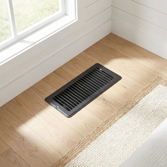 COMPUKAS Black Floor Vent Louvers Metal Cover for Home Use with Flush Surface and Stable Construction