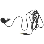 COMPUKAS Black Lavalier Microphone Clip on Mic for Video Recording Compatible with Smartphone and Camera