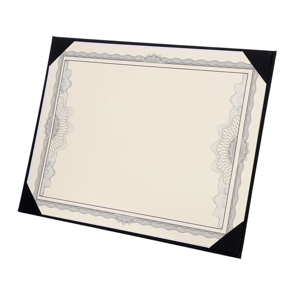 COMPUKAS Black Paperboard Document Holder with Stand Certificate Display