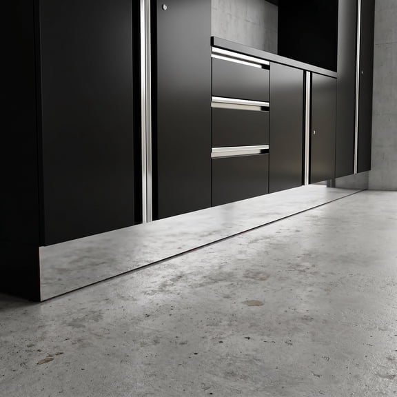 COMPUKAS Black Stainless Steel Door Kick Plate with Smooth Edges for Kitchen Island