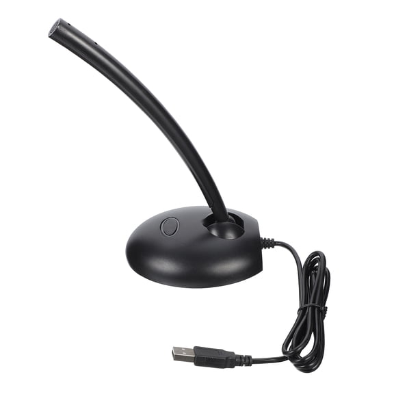 COMPUKAS Black USB Desktop Microphone with Base for Home Use Chat Conference Live Streaming and Recording