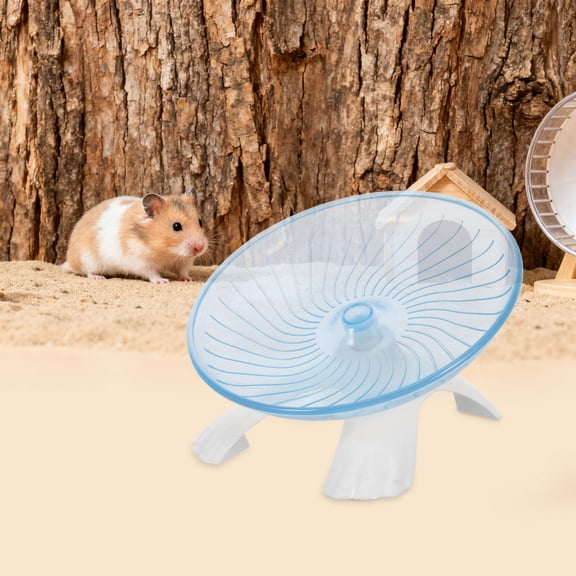 COMPUKAS Silent Hamster Exercise Wheel Blue Plastic Ultra Quiet Flying Saucer Motion for Hamster Playing