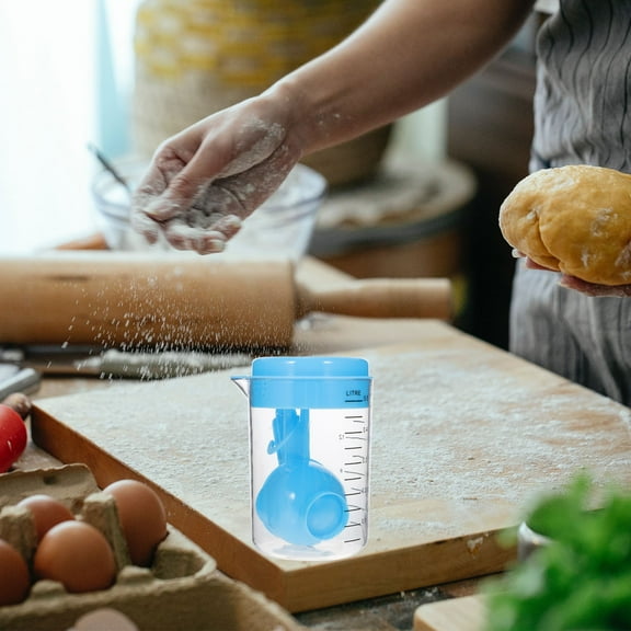 COMPUKAS 500ml Plastic Measuring Jug with Clear Graduated Markings and 6-Piece Kitchen Measuring Spoons Set for Cooking and Baking
