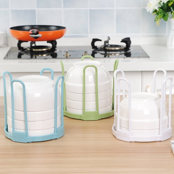 COMPUKAS Plastic Bowl Rack Holder for Kitchen Countertop, Efficient Space-Saving Design, Home Use, 1 Set
