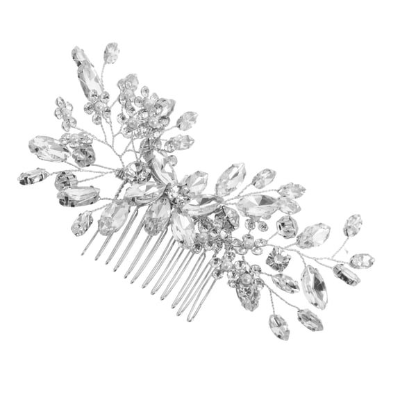 COMPUKAS Bridal Hair Accessories For Women Hair Comb Enhance Appearance With Silver 1Pack