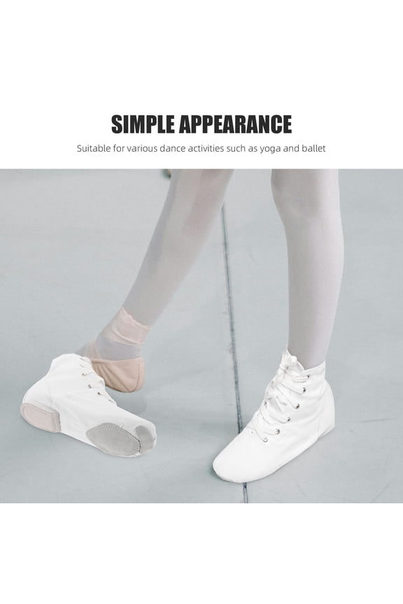 Canvas ce Shoes White High Top Split Sole for Ballet and Yoga