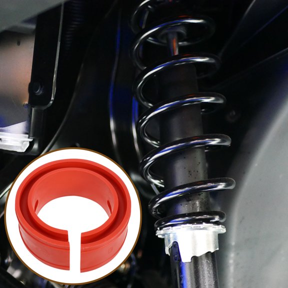COMPUKAS Car Shock Absorber Red Rubber Spacer with Easy Installation and Cushion Effect