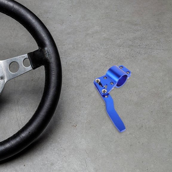 COMPUKAS Car Steering Wheel Turn Signal Extension Lever in Blue Metal for Better Driving Control