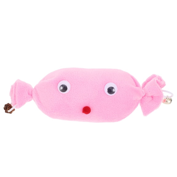 COMPUKAS Cat Chew Toy Plush Candy Shape With Bell Sound For Indoor Cats 1Pcs
