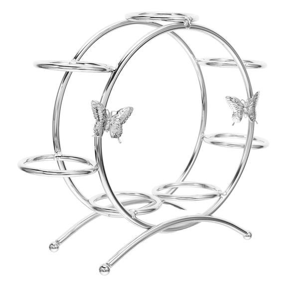 COMPUKAS Celestial Sphere Rack Silver Metal Globe Holder Stand for Home Decor 1Pack