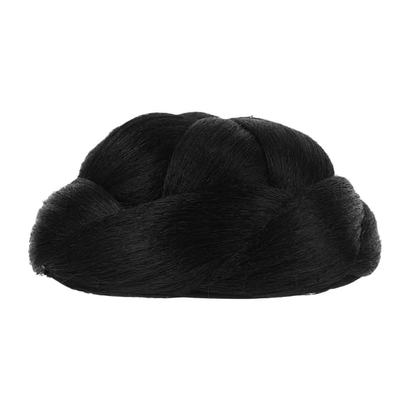 COMPUKAS Easy DIY Black Synthetic Braid Bun, No Tie, No Fade, Convenient to Carry