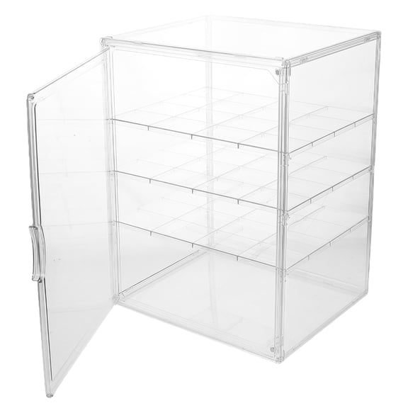 COMPUKAS Transparent Bakery Display Case for Countertop with Adjustable Shelves and Dust Protection for Pastries