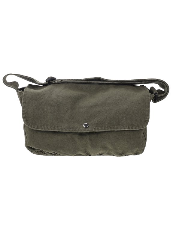 Green Canvas Shoulder Bag Lightweight Multi Function Crossbody for Travel