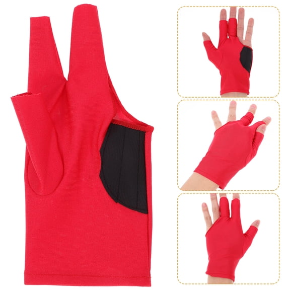 COMPUKAS Comfortable Red Snooker Glove with Adjustable Fit and Washable Material