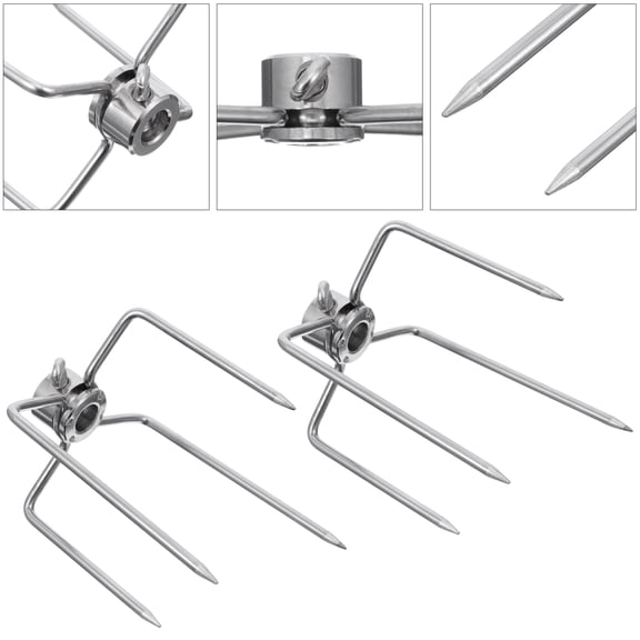 COMPUKAS Cooking Tweezers Bbq Fork Stainless Steel 2Pack Silver