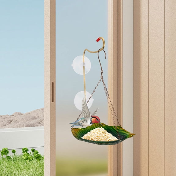 COMPUKAS Copper Window Mount Bird Feeder Hook with Suction Cup for Hanging Baskets and Cages
