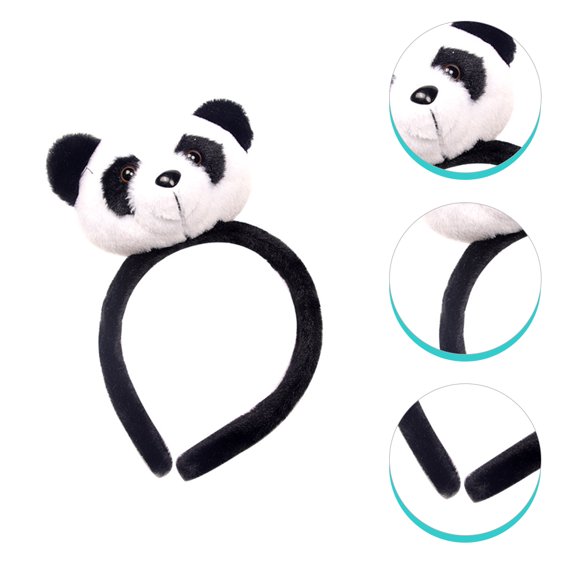 COMPUKAS Cosplay Panda Headband Synthetic Material Accessory for Parties 1Pack