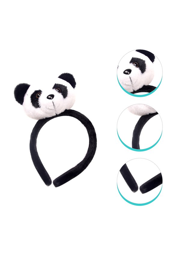 Cosplay Panda Headband Synthetic Material Accessory for Parties 1Pack