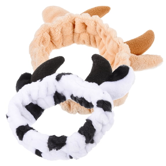 COMPUKAS 2-Pack Flannel Facial Headbands for Skin Care and Beauty Routine