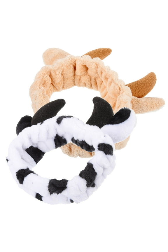 Cow Facial Headband Flannel 2 Pcs for Skin Care