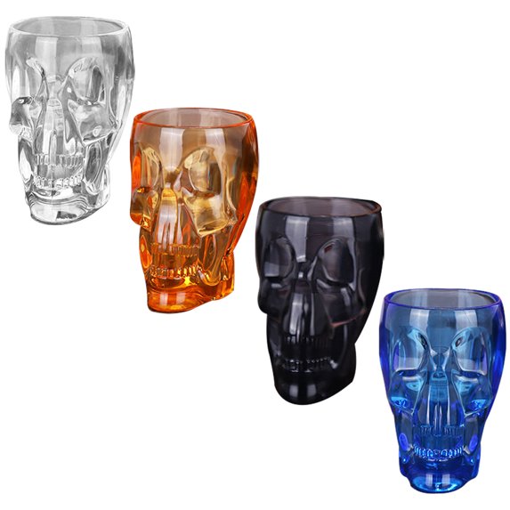 COMPUKAS Set of 4 Acrylic Beer Mugs, Assorted Colors, Drinking Cups for Home and Party Use
