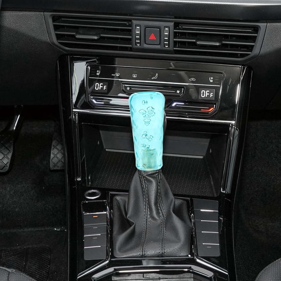 COMPUKAS Transparent Sky Crystal Gear Shift Knob with Bubble Design and LED Illumination for Car