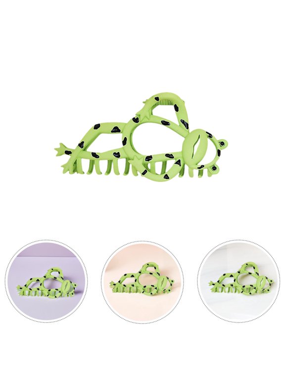 Green Frog Shape Large Claw Clip for Thick Hair Decorative Hair Accessory