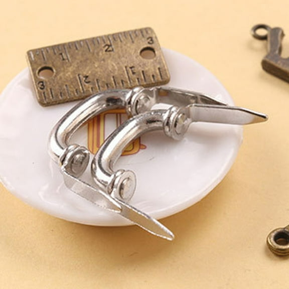 COMPUKAS Dollhouse Accessories 5pcs Mini Handles Aluminum Alloy Miniature Door Pulls Scale Decor Knobs