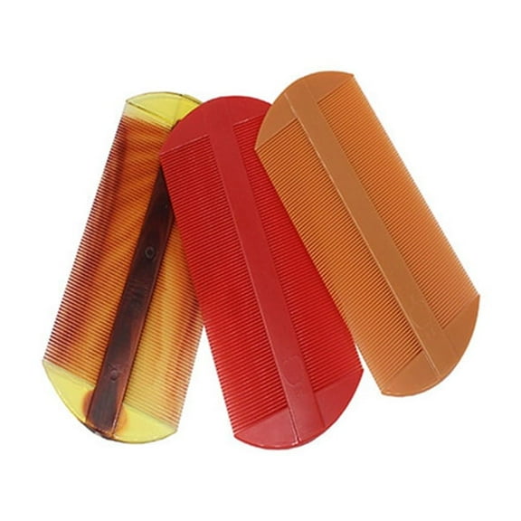 COMPUKAS Double Sided Comb 4Pcs Thickened Red Plastic for All Scalp Sensitivities