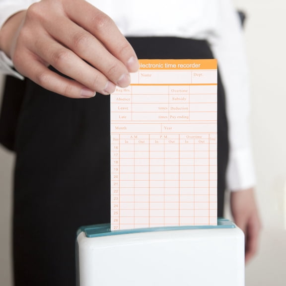 COMPUKAS Double-Sided Time Cards for Office Use, Weekly Employee Attendance Tracking Paper Sheets