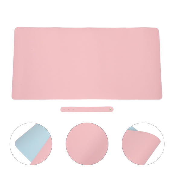 COMPUKAS Double-Sided PU Desk Mat with Non- Base, Multi-Color Makeup Table Protector for Home Vanity and Office Use