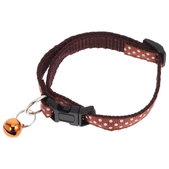 COMPUKAS Durable Coffee Pet Bell Collar with Adjustable Buckle Lightweight Comfortable Texture