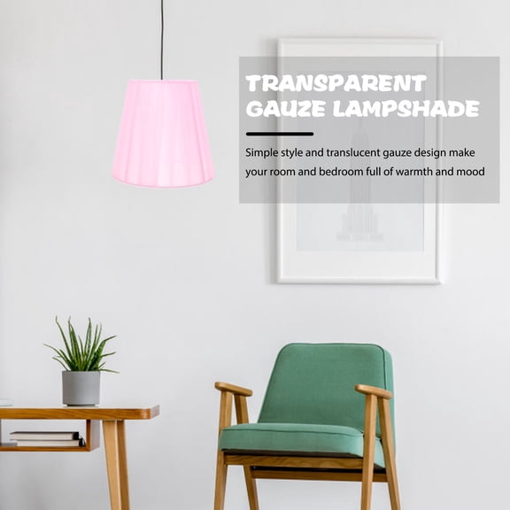 COMPUKAS Translucent Pink Barrel Lamp Shade for Indoor Table Light with Dustproof Design