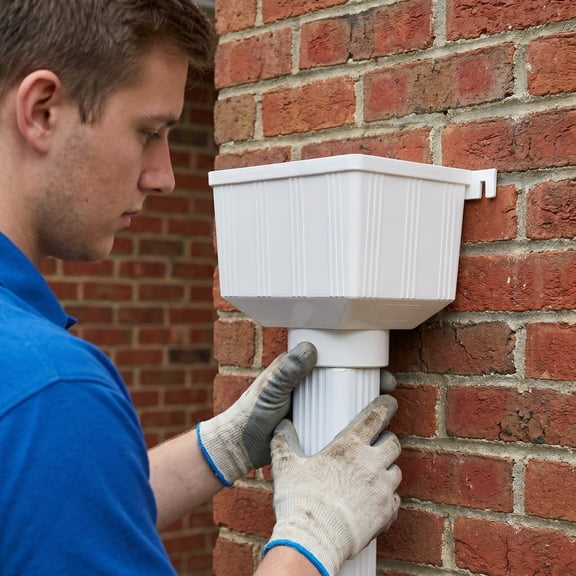 COMPUKAS Durable PVC Downspout Gutter Connector for Outdoor Rainwater Drainage System